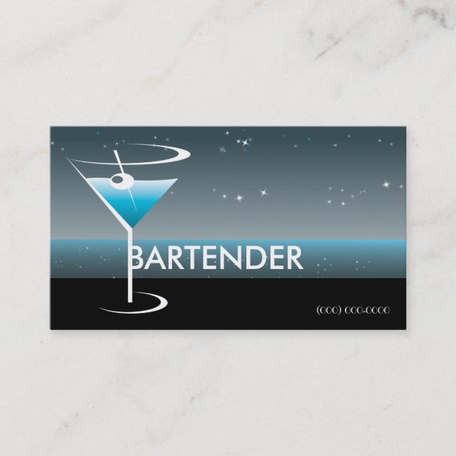 Bartending Business Card Martini Glass (Front)