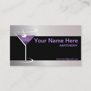 Bartending Business Card Martini Glass Logo