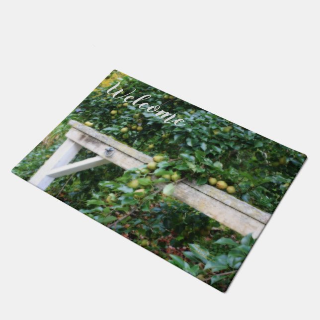 Bartlett Pears On Tree Country Welcome Doormat (Angled)