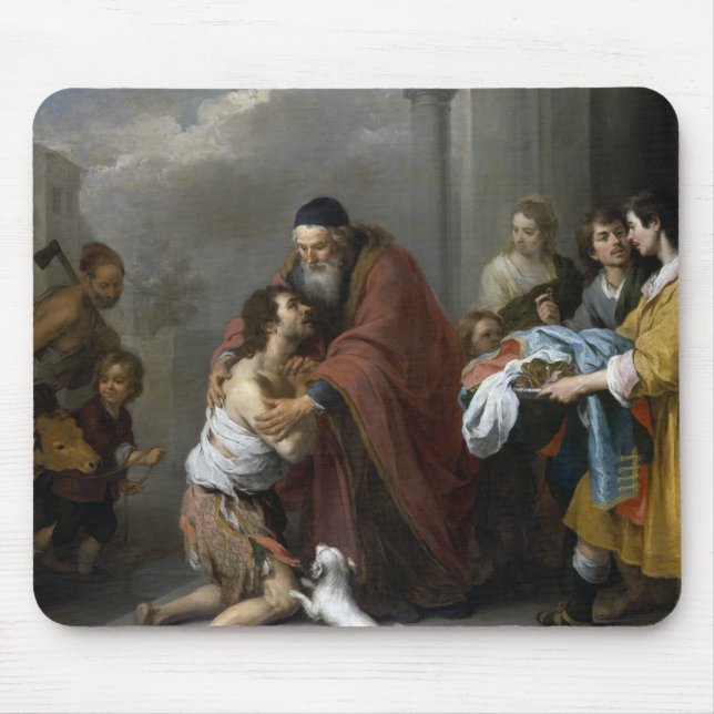 Bartolome Esteban Murillo-Return of the Prodigal Mouse Pad (Front)