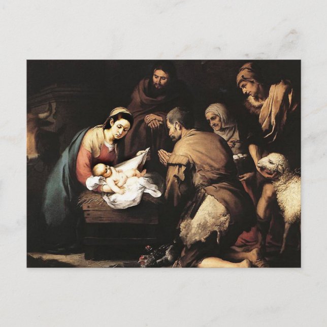 Bartolome Murillo - The Adoration of the Shepards Postcard (Front)