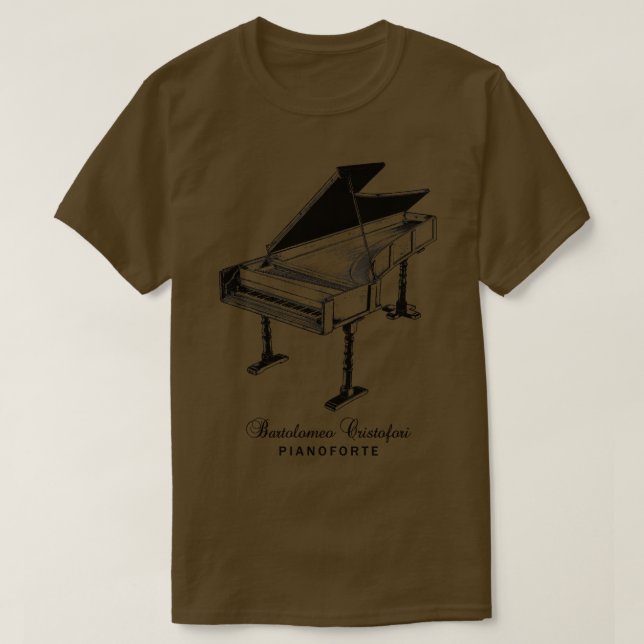 Bartolomeo Cristofori Pianoforte Piano Music T-Shirt (Design Front)