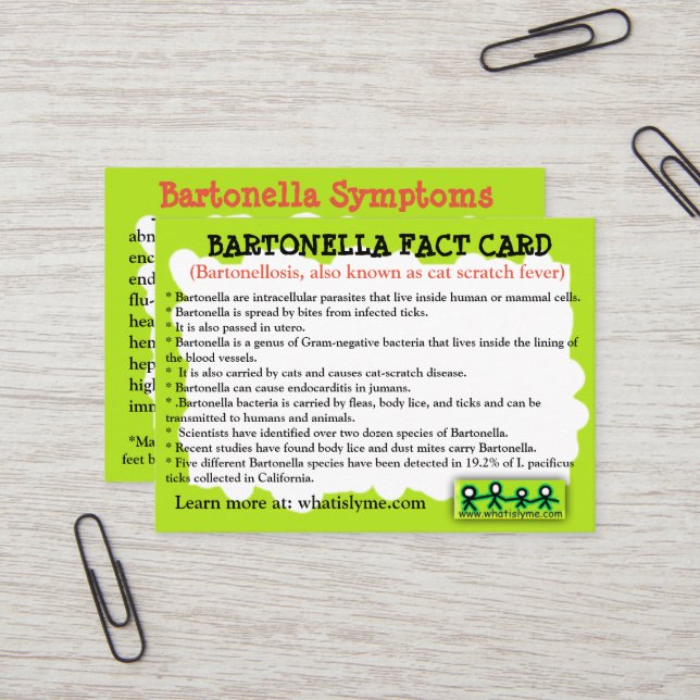 Bartonella Fact Educational Card (Front/Back In Situ)