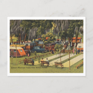 Bartow, Florida vintage municipal trailer park Postcard
