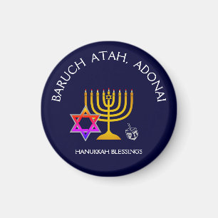 BARUCH ATAH ADONAI   Hanukkah Blessings Magnet