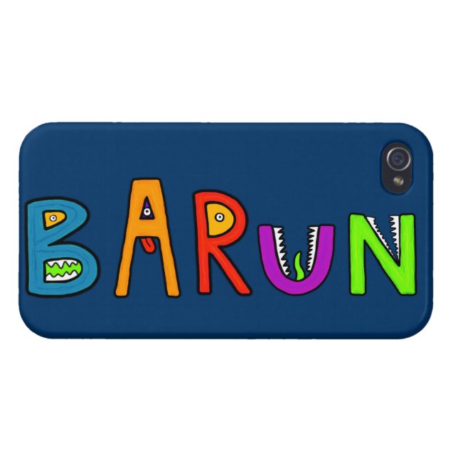 "Barun" Monster Letters iPhone 4 Cover (Back Horizontal)