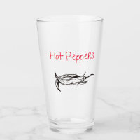 Barware Tumbler with Hot Pepper Design 