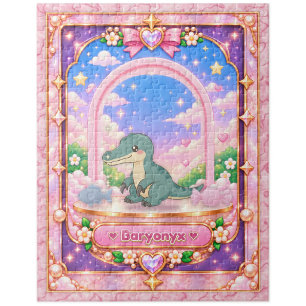 Baryonyx Dinosaur, Kawaii Art Jigsaw Puzzle