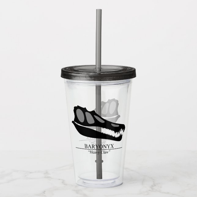 Baryonyx Skull Acrylic Tumbler (Front)