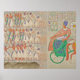 Bas-relief at Medynet-Abou, Palace of the Kings at Poster