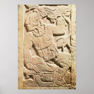 Bas relief of a warrior poster