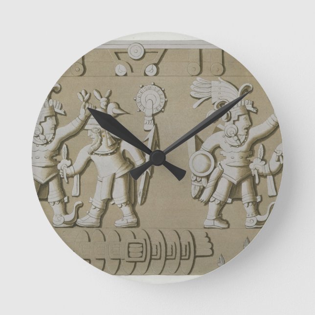 Bas Relief of Ancient Aztec Warriors, from The Sto Round Clock (Front)