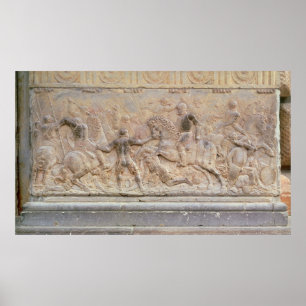 Bas relief panel poster
