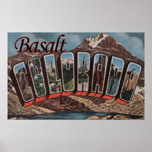 Basalt, Colorado - Large Letter Scenes Poster