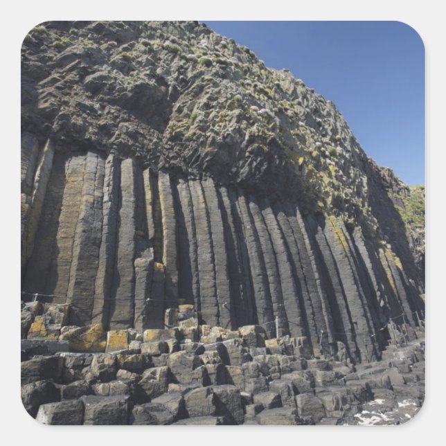 Basalt Columns by Fingal's Cave, Staffa, off Square Sticker (Front)
