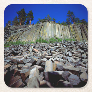 Basalt Formations of Devils Postpile Square Paper Coaster