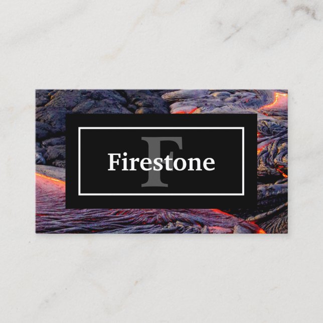Basalt Lava Flow with Your Name and Monogram Business Card (Front)