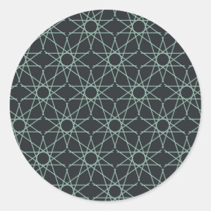 Basalt Mint Geometry Classic Round Sticker