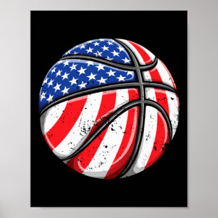 Basball Ball 4th Of July Boys Kids Men Aamerican Poster