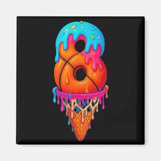 Basball Drip 8 Year Old Ice Cream Drip 8th Magnet