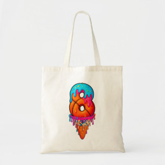 Basball Drip 8 Year Old Ice Cream Drip 8th Tote Bag