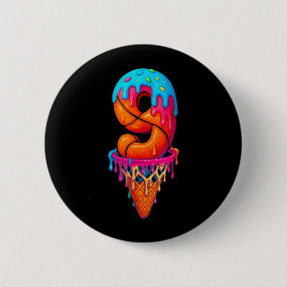 Basball Drip 9 Year Old Ice Cream Drip 9th 6 Cm Round Badge