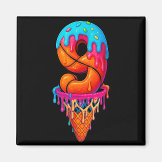 Basball Drip 9 Year Old Ice Cream Drip 9th Magnet