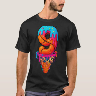 Basball Drip 9 Year Old Ice Cream Drip 9th T-Shirt
