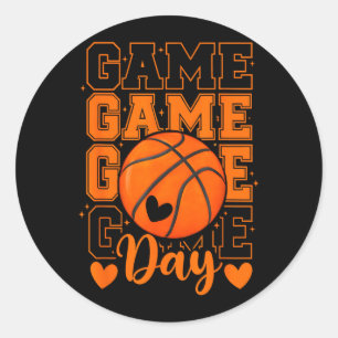 Basball Mum Game Day Funny Basball Player Sports Classic Round Sticker