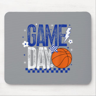 Basball Mum Game Day Tipoff Season Retro Blue Mouse Pad
