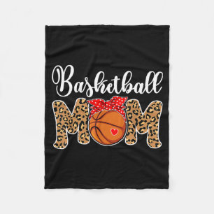 Basball Mum Leopard Game Day Funny Mothers Day Fleece Blanket