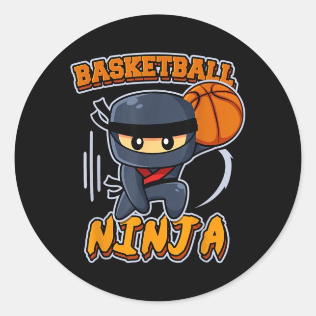 Basball Ninja Player Slam Dunk Basball Classic Round Sticker (Front)