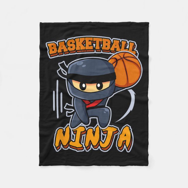 Basball Ninja Player Slam Dunk Basball Fleece Blanket (Front)