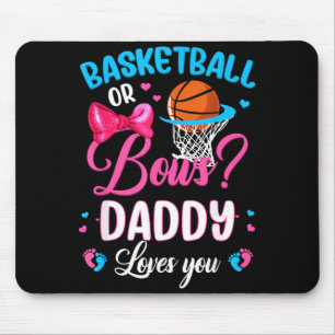 Basball Or Bows Daddy Loves Gender Reveal Pink Mouse Pad