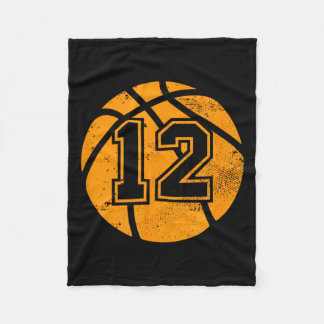 Basball Player 12 Basball Mum Dad Jersey Number 12 Fleece Blanket
