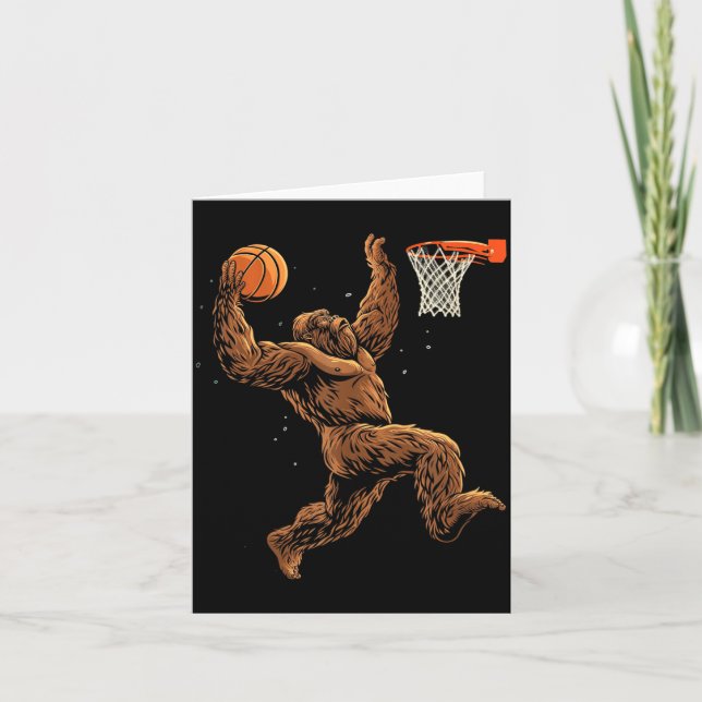 Basball Player Bigfoot Funny Sasquatch Bball Card (Front)