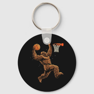 Basball Player Bigfoot Funny Sasquatch Bball Key Ring