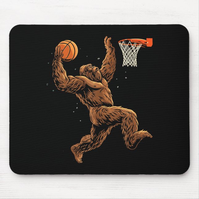 Basball Player Bigfoot Funny Sasquatch Bball Mouse Pad (Front)