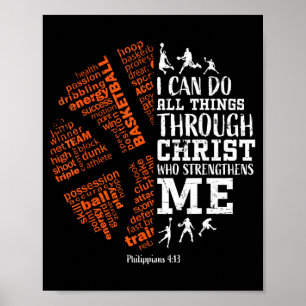 Basball Sayings Christian Verse N Boys Kids Poster