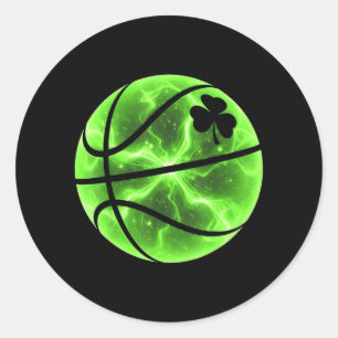 Basball Shamrock Lucky Clover Irish St Patricks Classic Round Sticker