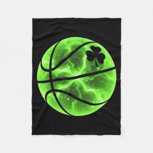Basball Shamrock Lucky Clover Irish St Patricks Fleece Blanket