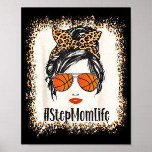 Basball Stepmom Life Leopard Bandanna Mothers Poster
