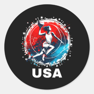 Basball Usa Go Usa Team Classic Round Sticker