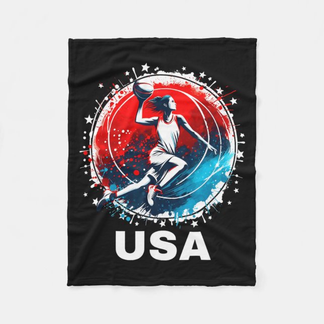 Basball Usa Go Usa Team Fleece Blanket (Front)