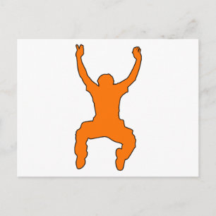 BASE Jumper Silhouette Free Falling Jump Postcard