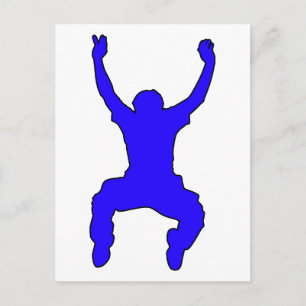 BASE Jumper Silhouette Free Falling Jump Postcard
