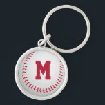 Baseball<br><div class="desc">Monogrammed baseball key ring.</div>
