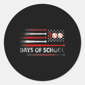 Baseball 100 Days Of School Baseball 100th Day Tea Classic Round Sticker