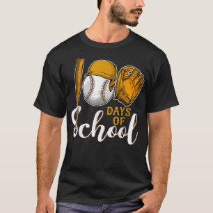 Baseball 100 Days of School Happy 100th Day Teache T-Shirt