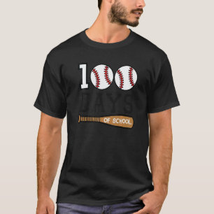 Baseball 100 Days of School Happy 100th Day Teache T-Shirt